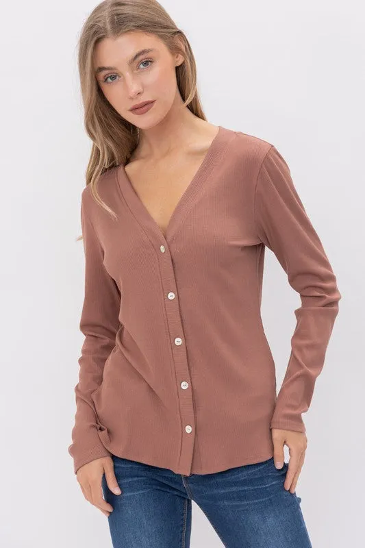 SIDE SLIT CARDIGAN TOP