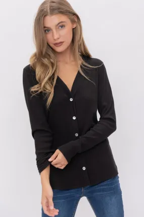 SIDE SLIT CARDIGAN TOP