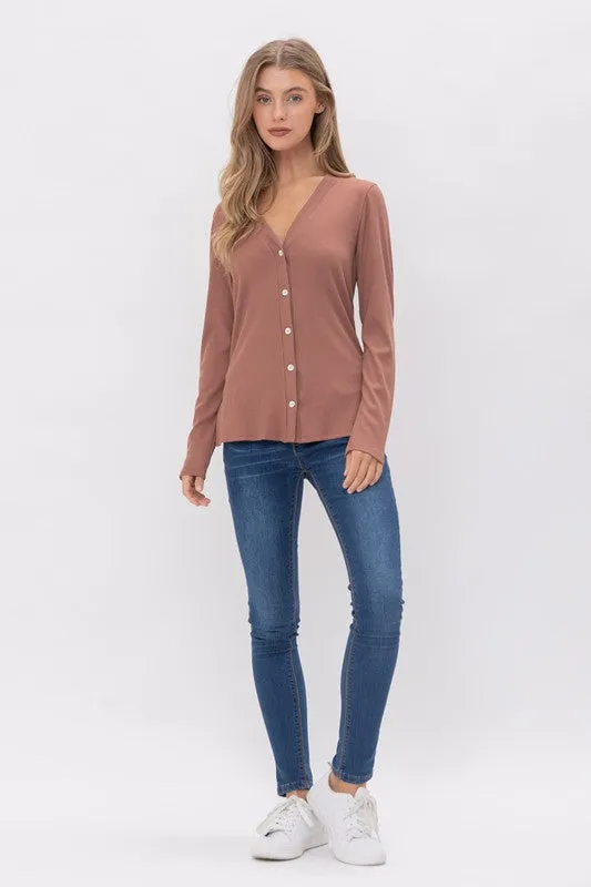 SIDE SLIT CARDIGAN TOP