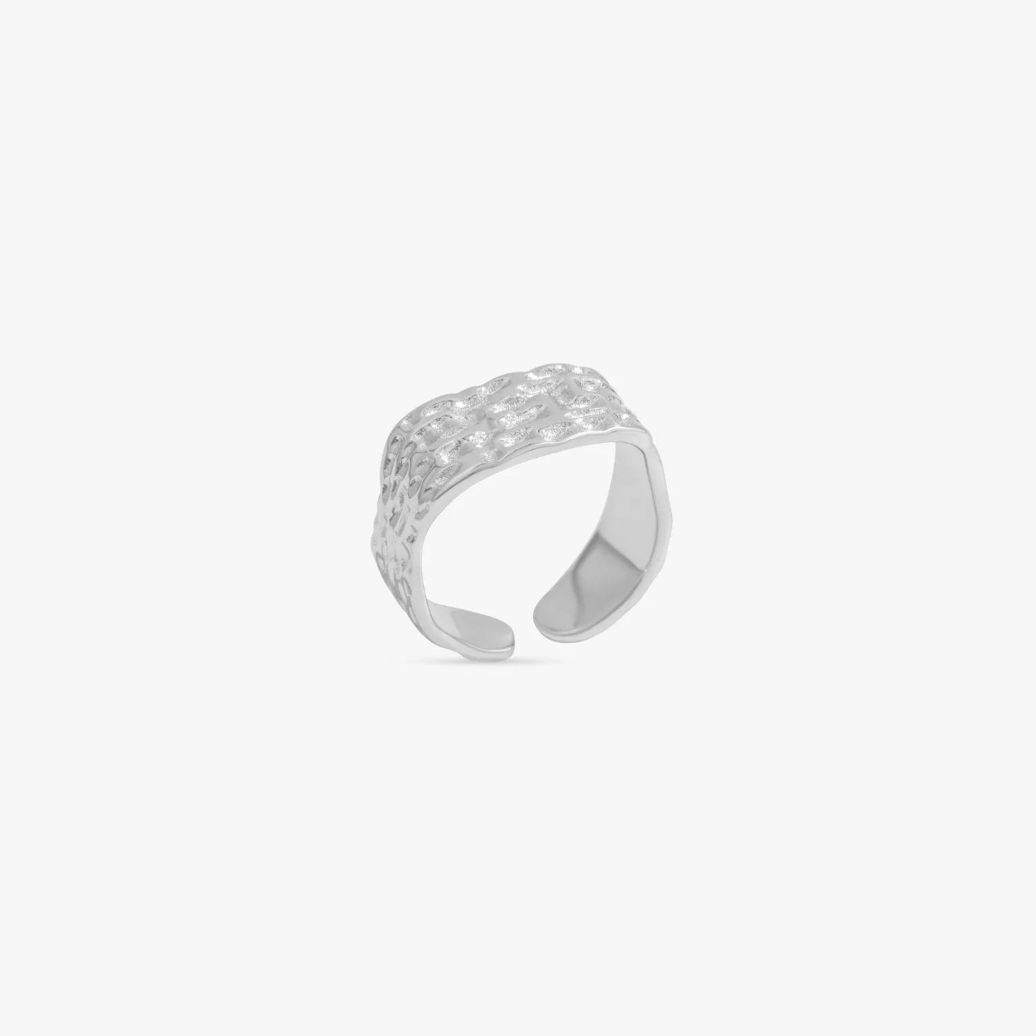 Signet Texture Adjustable Sterling Silver Ring