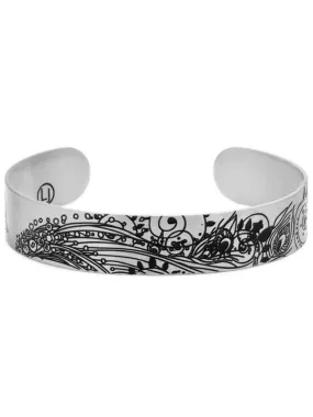 Silver Peacock Cuff Bracelet