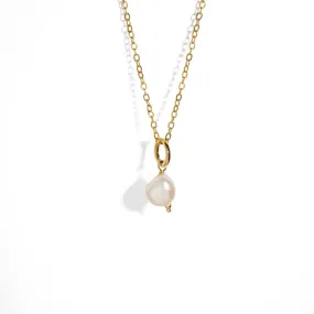 SINGLE PEARL CIRCLE NECKLACE