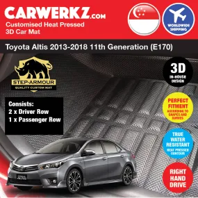 STEP ARMOUR Toyota Corolla Altis 2013-2018 11th Generation (E170) Car Customised 3D Car Mat