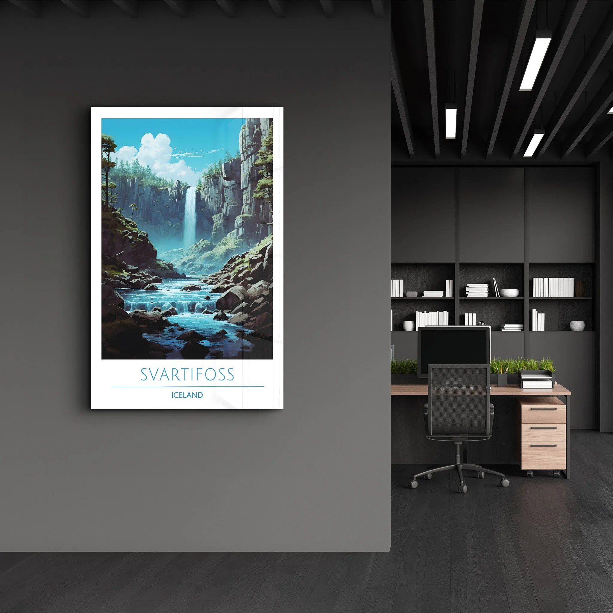 Svartifoss Iceland-Travel Posters | Glass Wall Art