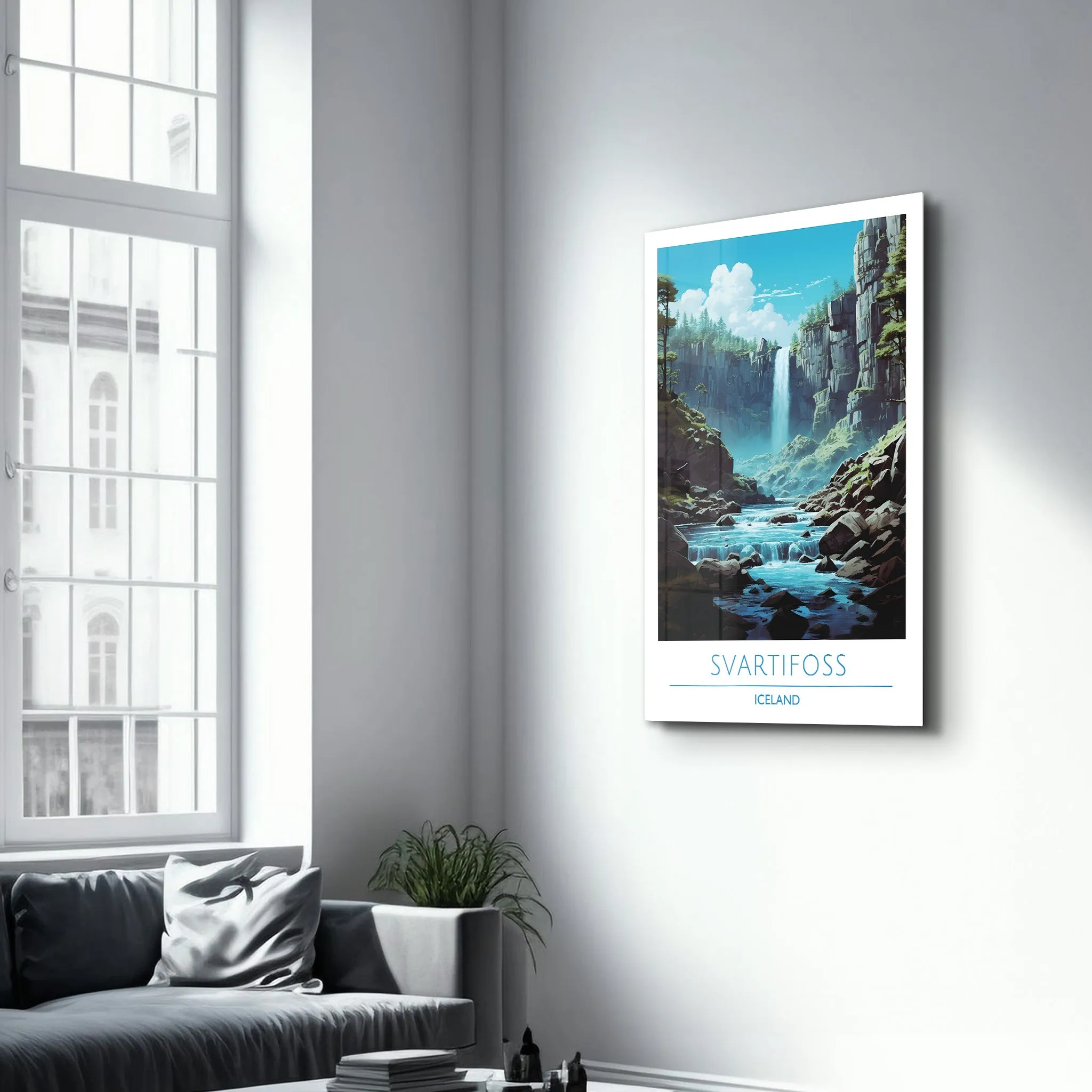 Svartifoss Iceland-Travel Posters | Glass Wall Art