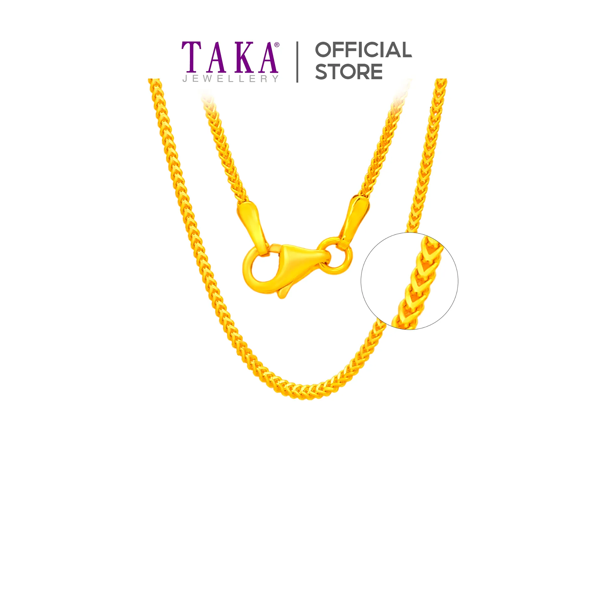 TAKA Jewellery 916 Gold Chain Foxtail