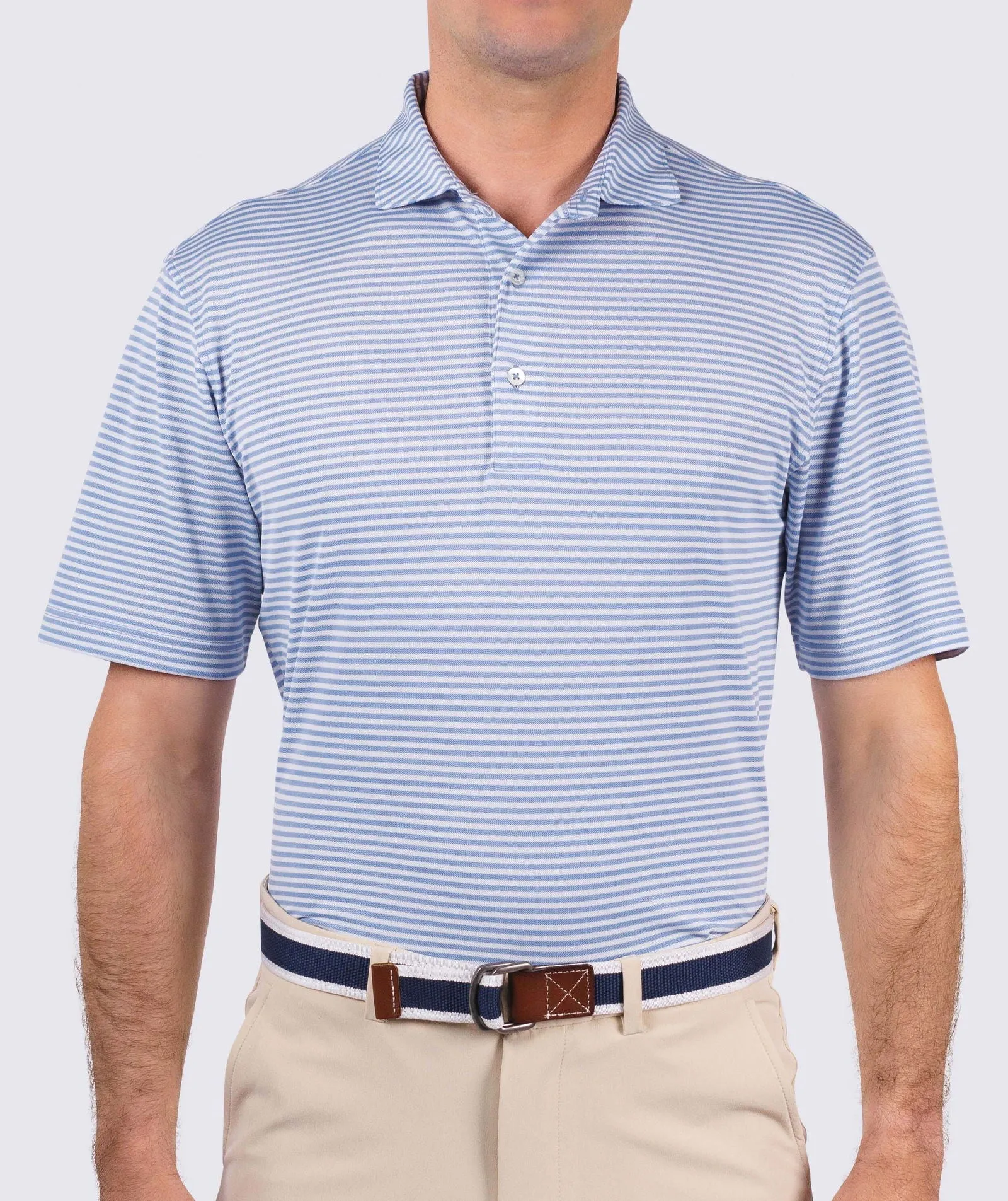 Tanner Stripe Performance Polo