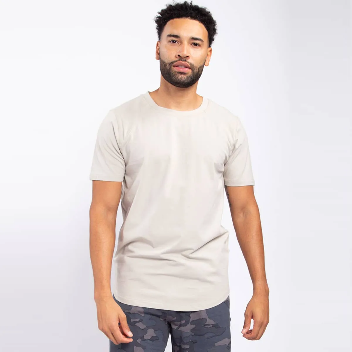 Tee with Curved Hem