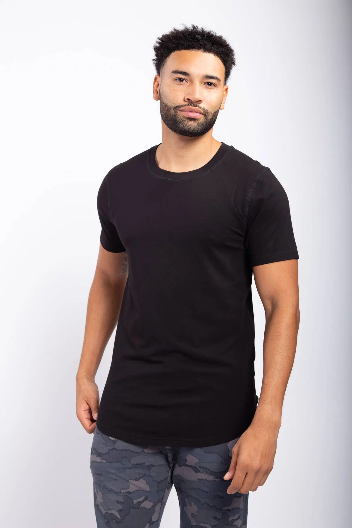 Tee with Curved Hem