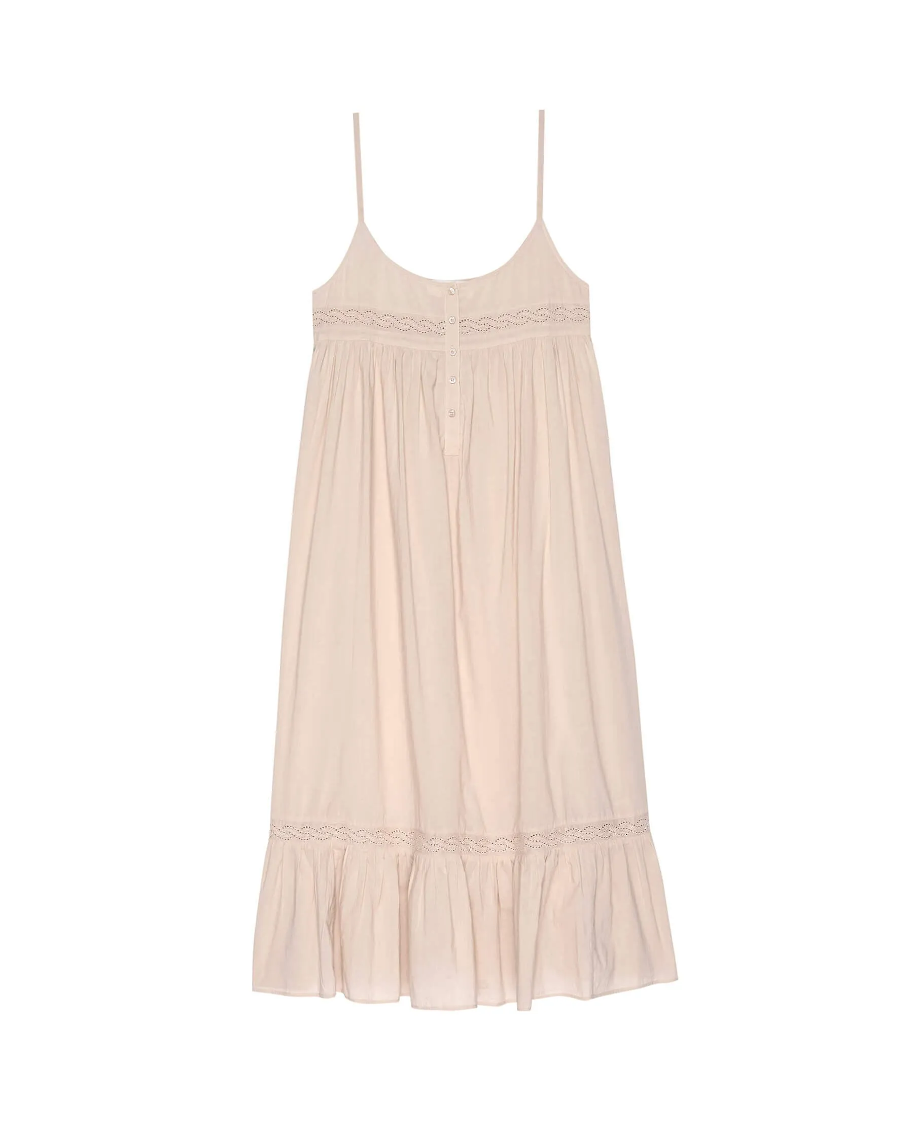 The Eyelet Ruffle Tank Night Dress. -- Soft Rosette