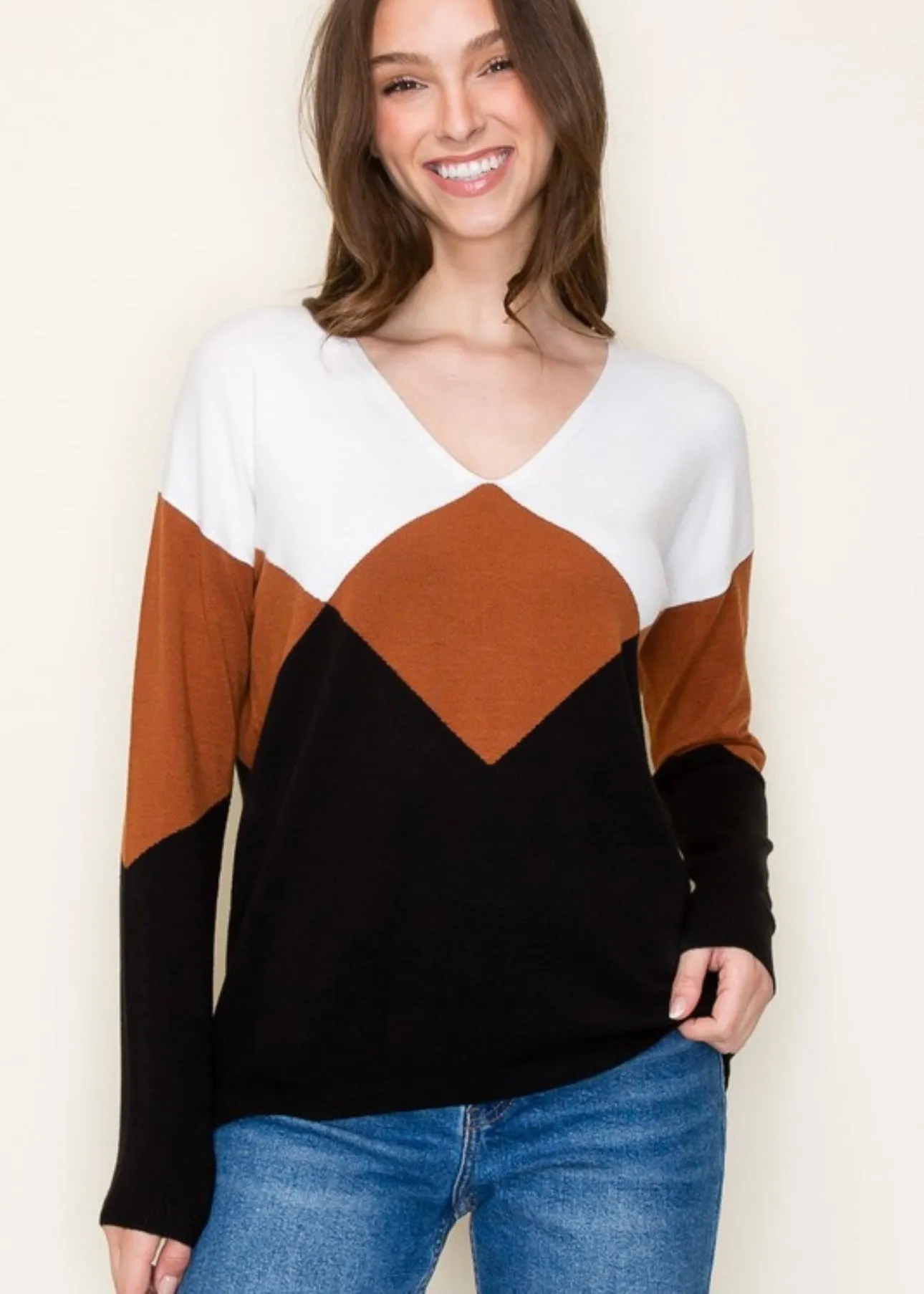 Toffee Colorblock Pullover