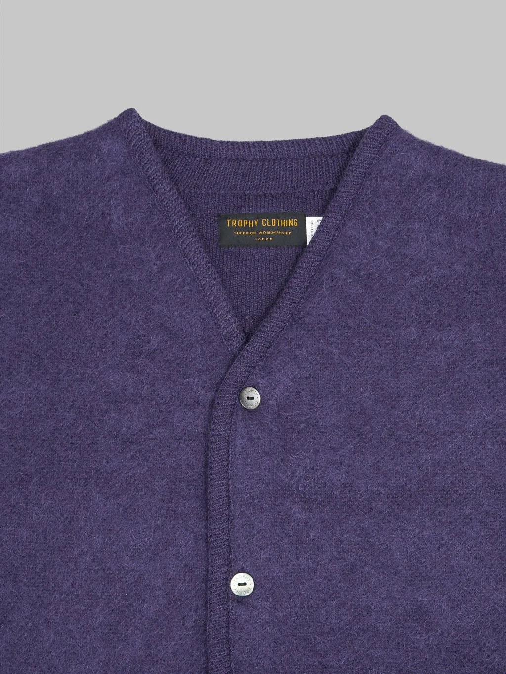 Trophy Clothing Mohair Knit Cardigan Dark Purple