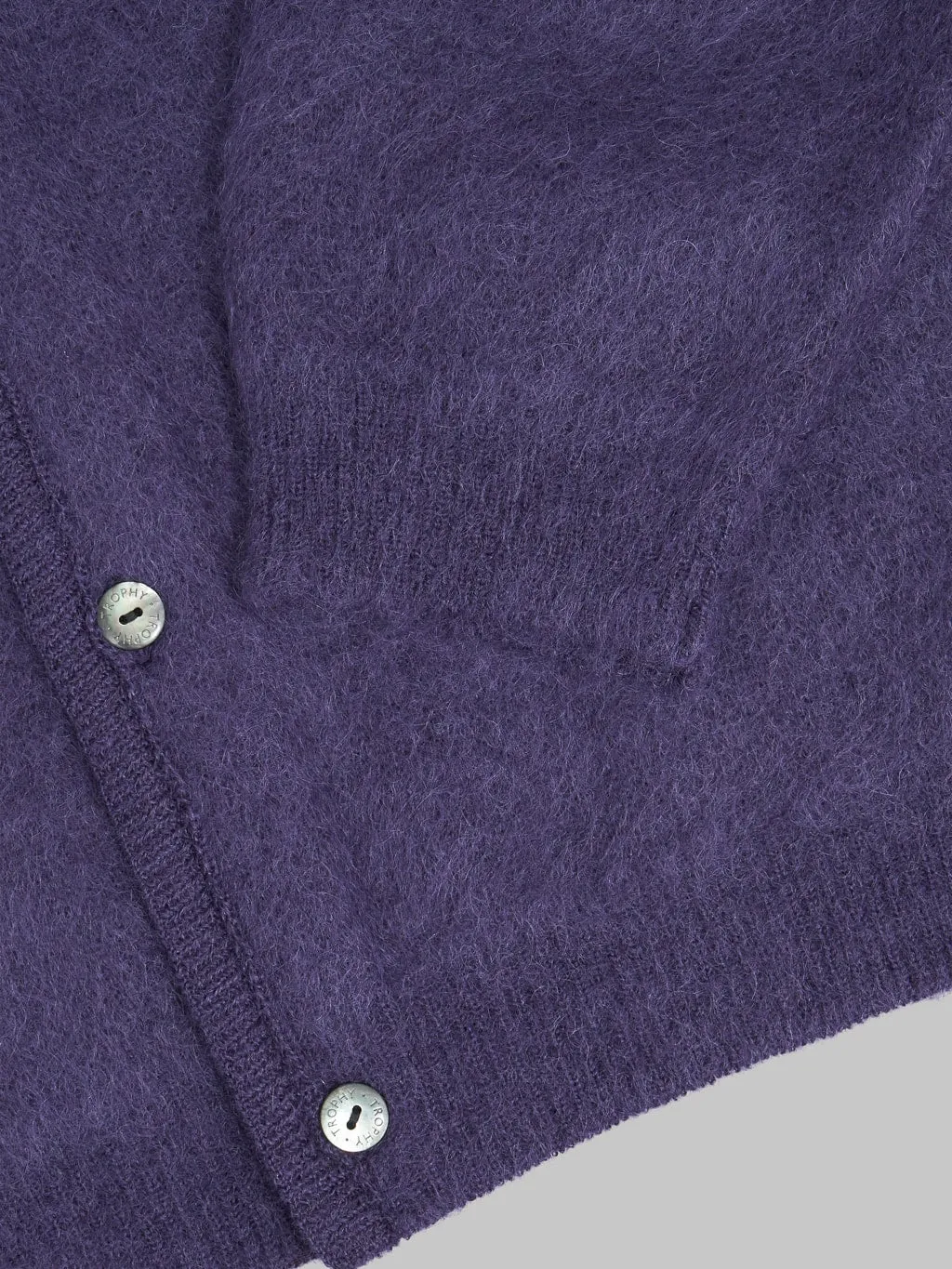 Trophy Clothing Mohair Knit Cardigan Dark Purple