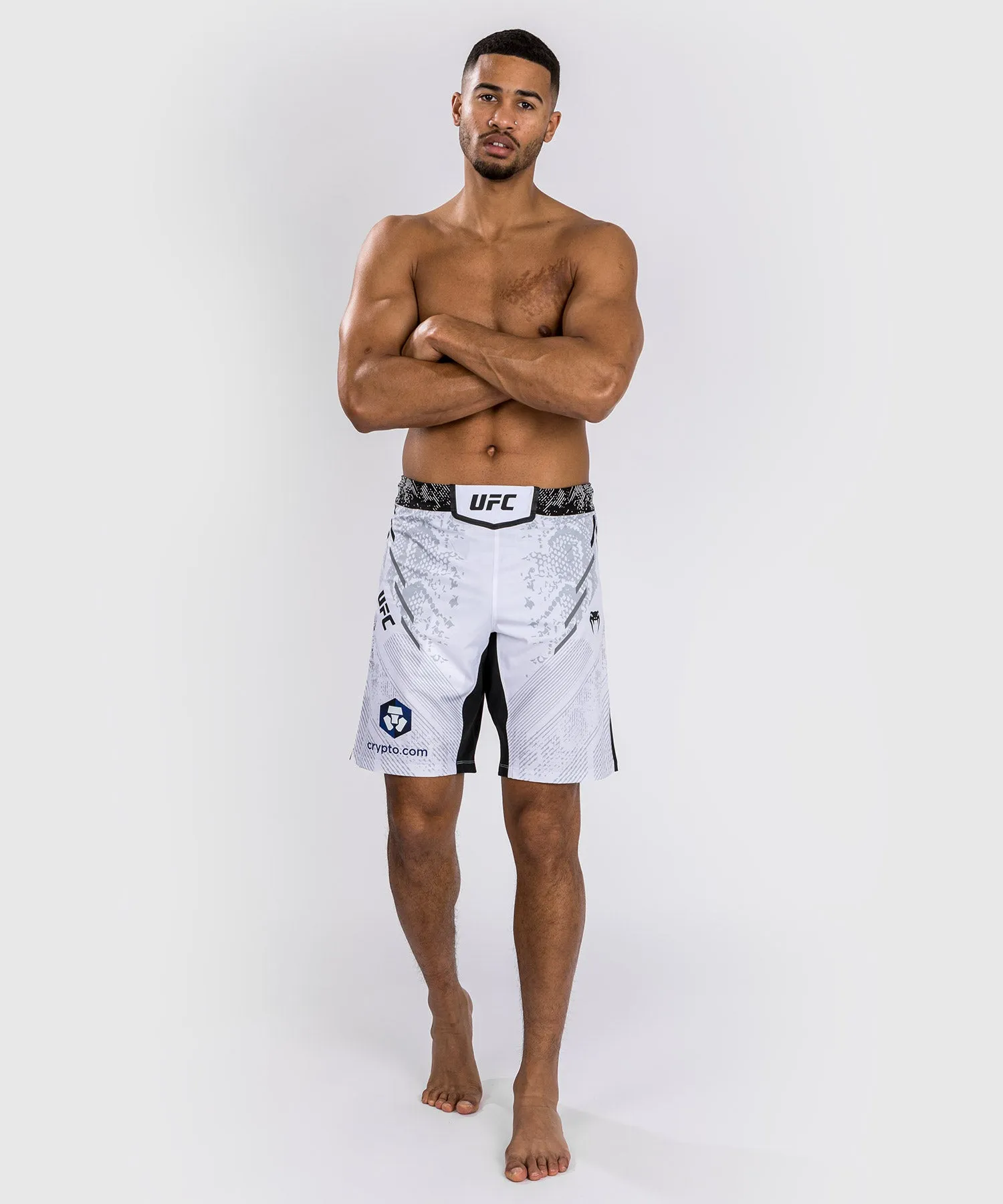 UFC Adrenaline by Venum Personalized Authentic Fight Night Men's Fight Short - Long Fit - White