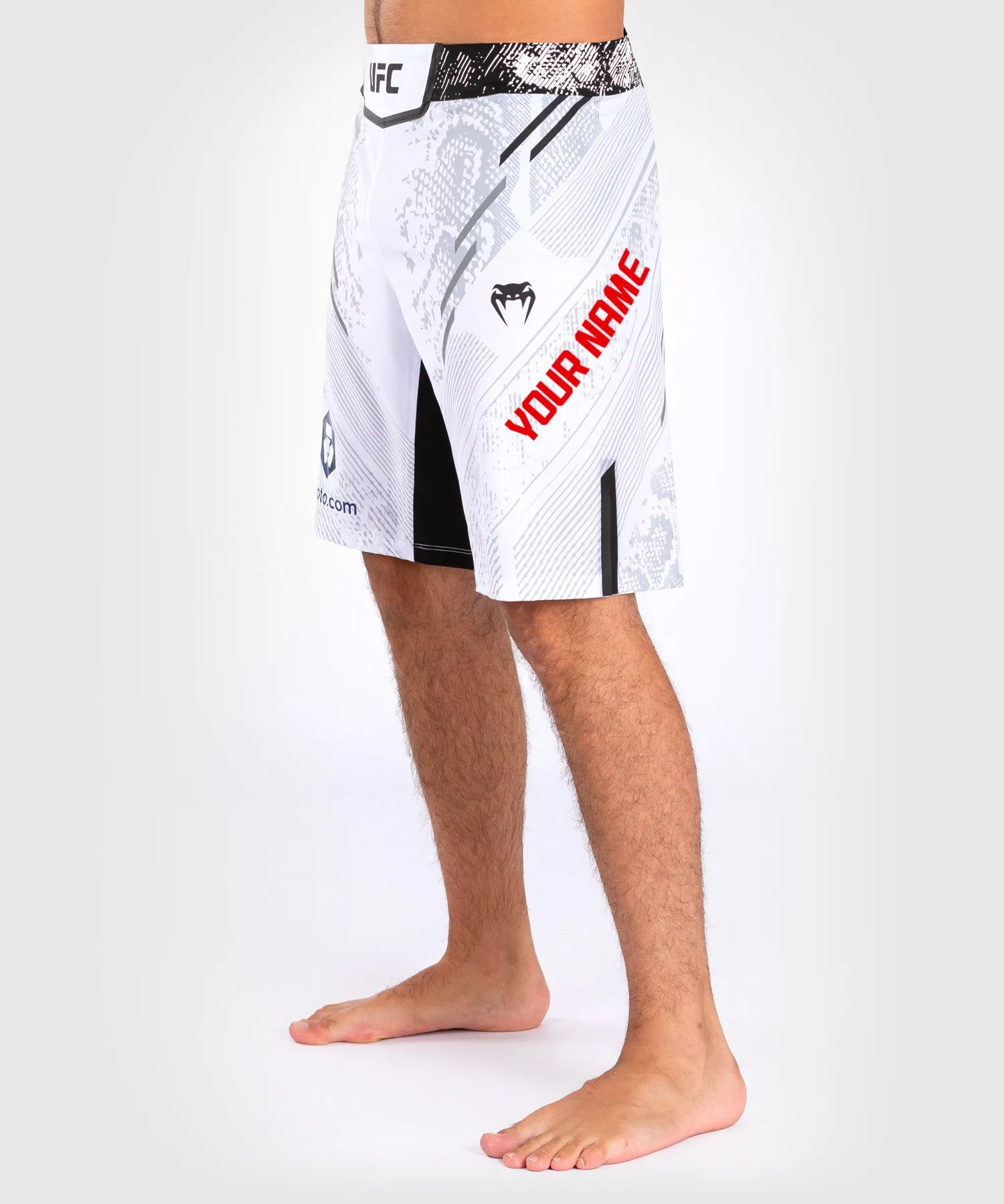 UFC Adrenaline by Venum Personalized Authentic Fight Night Men's Fight Short - Long Fit - White