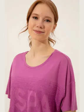 U.S. Polo Assn. Women T-Shirt Round Neck C Violet VR037 USTSW021