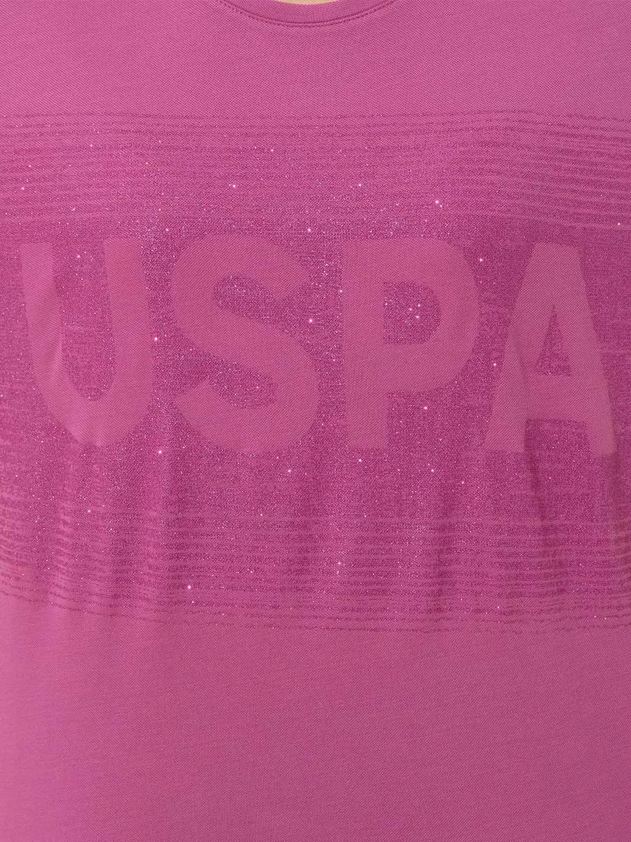 U.S. Polo Assn. Women T-Shirt Round Neck C Violet VR037 USTSW021