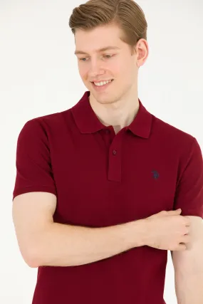 USPA Polo Shirt Men Bordeaux KR0215 USPOM194 Single Color Horse US Polo Assn.