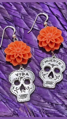 Vida y Muerte Cempazuchitl Earrings