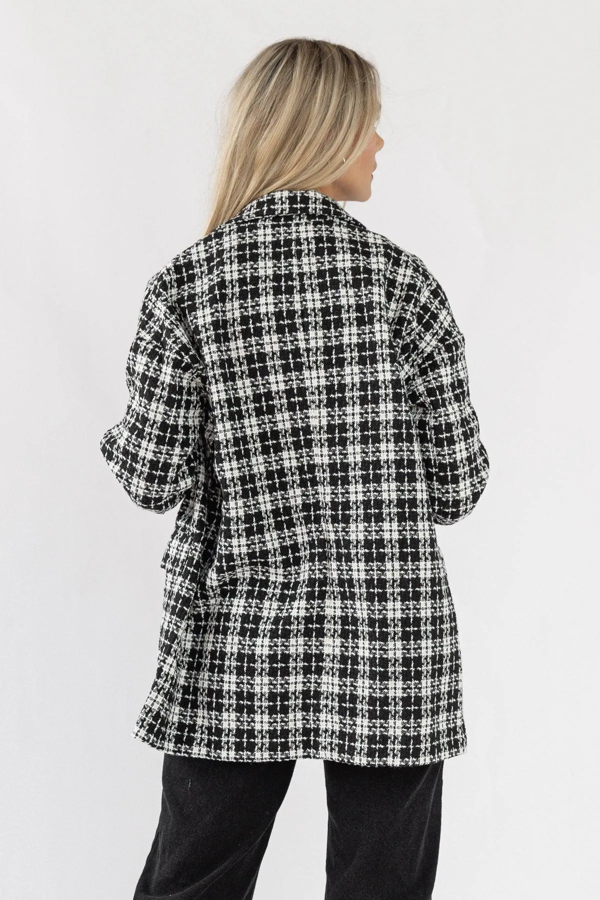 Whitney Black Plaid Tweed Blazer