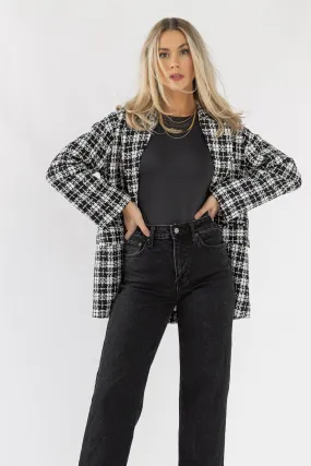 Whitney Black Plaid Tweed Blazer