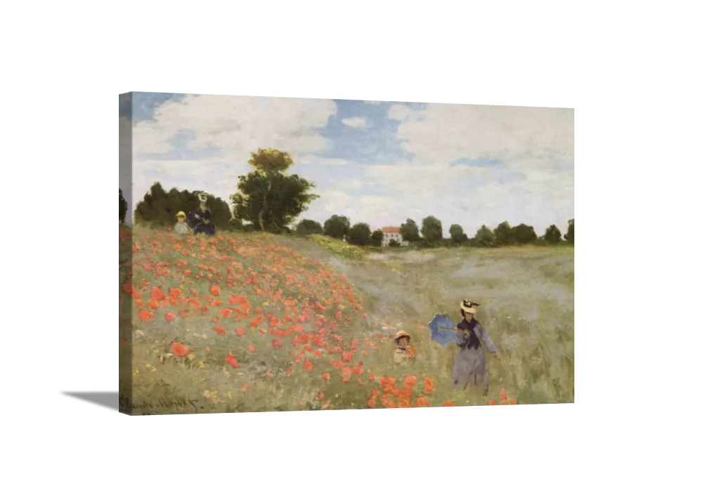 Wild Poppies | Claude Monet Masters Classic Art in Gallery Wrapped Canvas | Various Sizes