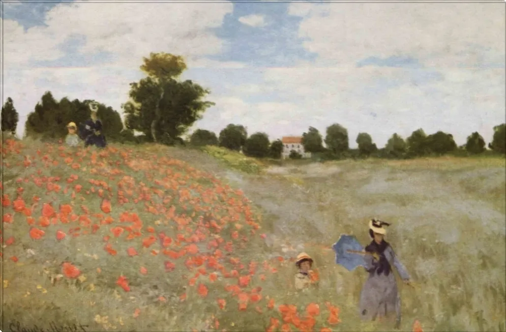 Wild Poppies | Claude Monet Masters Classic Art in Gallery Wrapped Canvas | Various Sizes