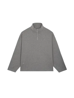 Women's Recycled Wool Jersey Half-Zip Sweater—volcanic grey